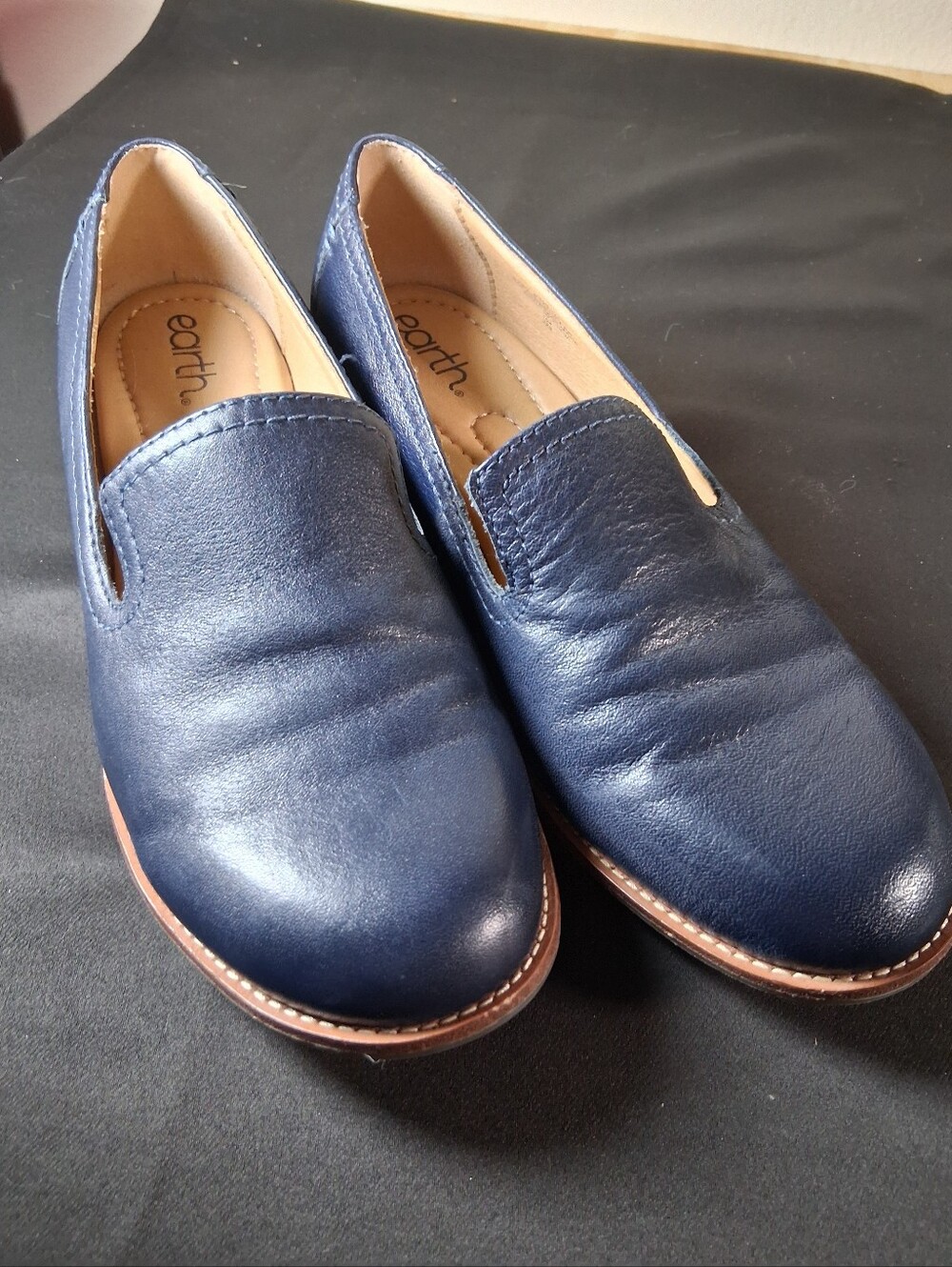 Earth Origins Women's Navy Slip-On Loafers ( Sku 12) Real Leather !